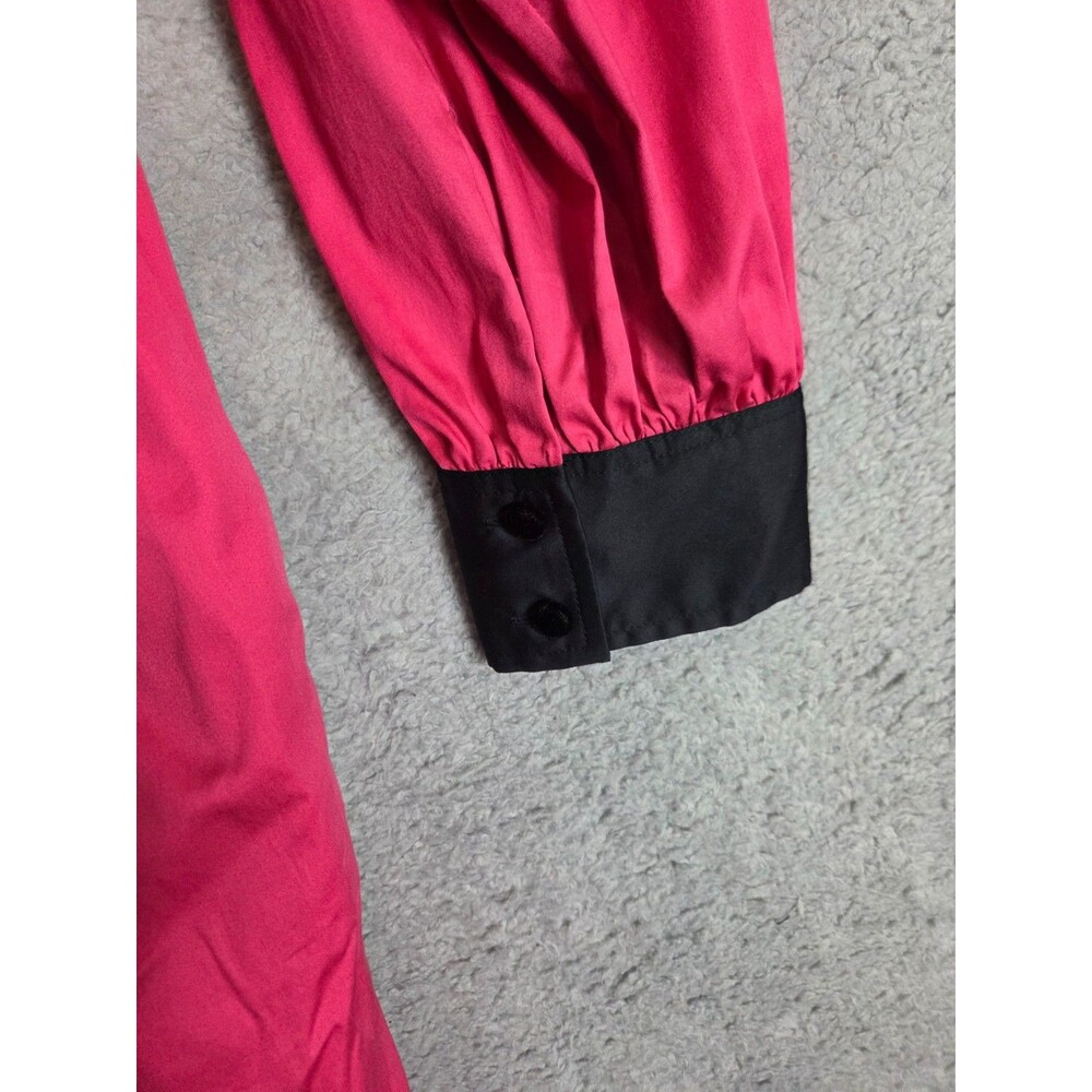 Marc Jacobs Pintuck Shirt Dress Pink Black Pleated 14 High Neck Ruffle Tunic LS - Picture 7 of 11
